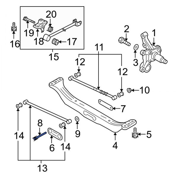 Kia OE 626172E100 - Suspension Crossmember Bolt