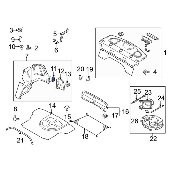 Trunk Trim Panel Nut