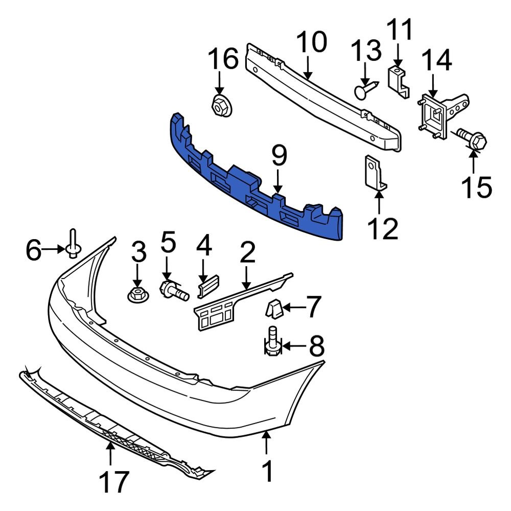 Kia OE 866202F520 Rear Bumper Impact Absorber