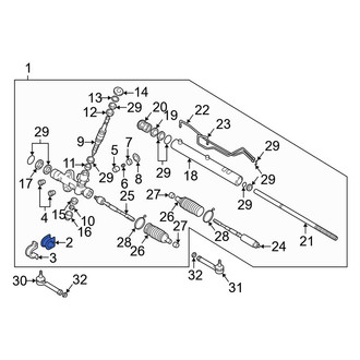 Kia OE - Right Rack and Pinion Mount Bushing