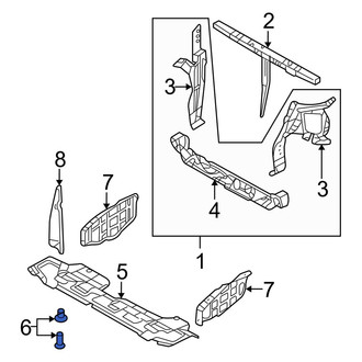 Kia OE - Radiator Support Splash Shield Clip