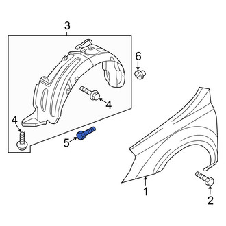 Kia OE - Quarter Panel Splash Shield Screw