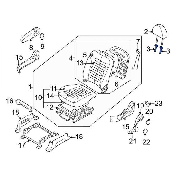 Kia OE 889101M400CS Front Left Headrest Guide