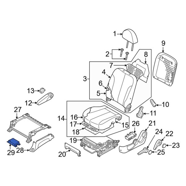 Kia OE 954504D002 Front Left Power Seat Control Module