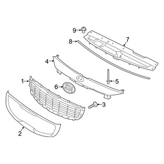 Kia OE - Front Bumper & Grille - Grille & Components (EX / L / LX / SX)