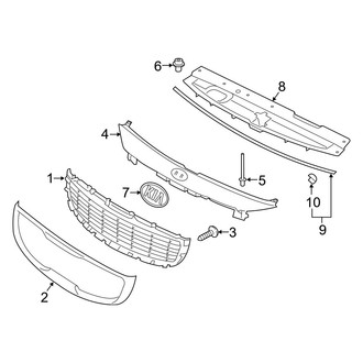 Kia OE - Front Bumper & Grille - Grille & Components (With LED Fog Lamps)