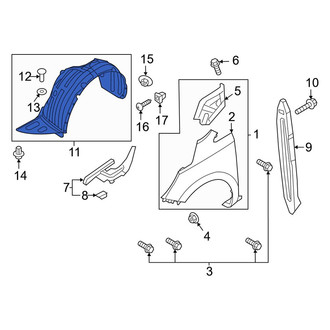 Kia OE - Front Left Fender Splash Shield