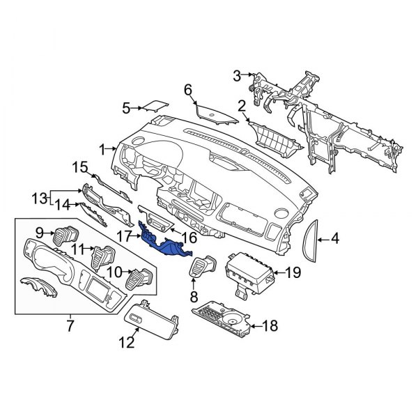 Kia OE 84740A9AB0CA Upper Instrument Panel Trim Panel