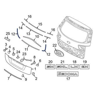 Kia OE - Outer Liftgate Finish Panel Seal