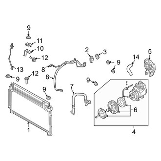 Kia OE - Air Conditioner & Heater - Condenser, Compressor & Lines (Base / Cinco)