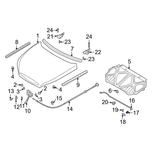 Hood Prop Rod Clip