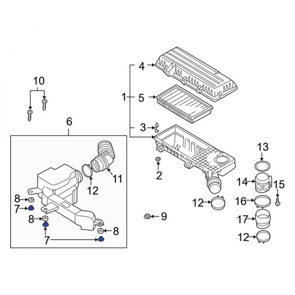 Kia OE 0K72C13364 Air Filter Housing Spacer