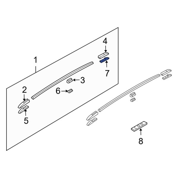 Roof Luggage Carrier Side Rail Gasket