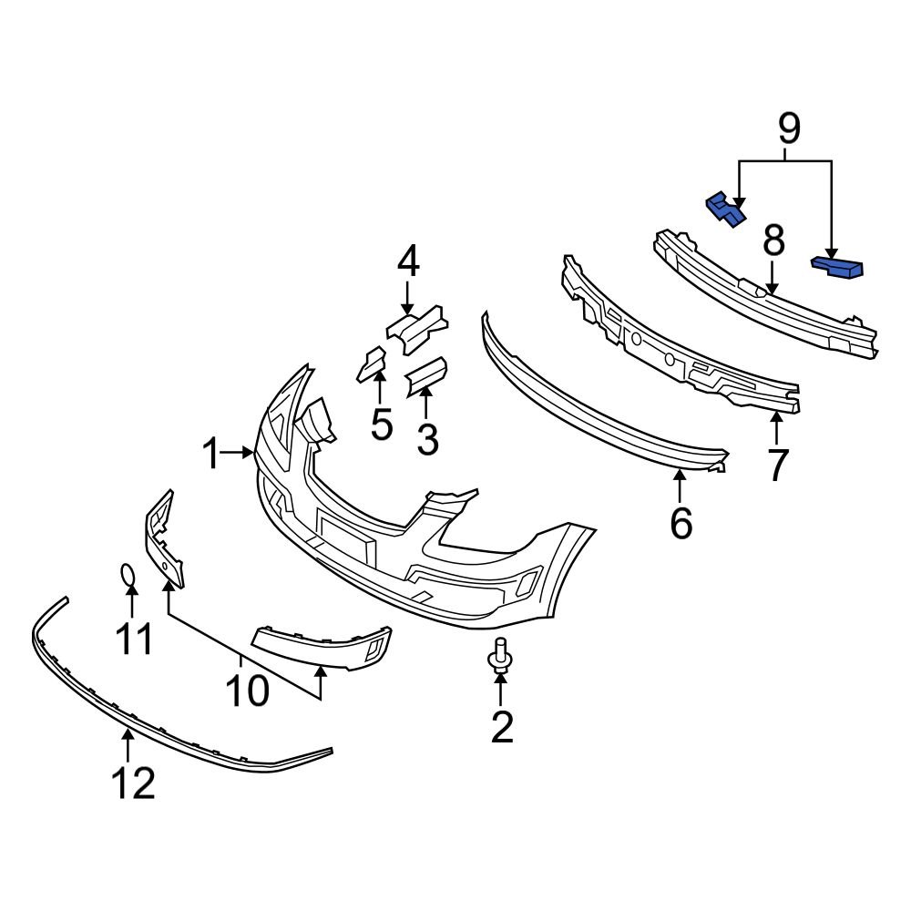 Kia OE 865841G000 Front Right Bumper Cover Reinforcement Beam Bracket