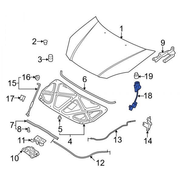 Kia OE 938801G000 Front Under Hood Light Switch