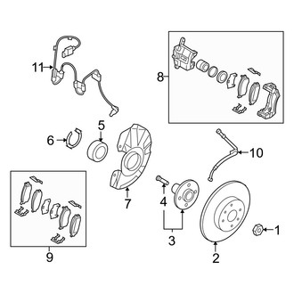 Kia OE - Front Suspension - Brake Components (Base / LX / SX)