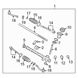 Kia OE - Steering Gear & Linkage (W/O Power Steering), (1.6L Manual Steering)