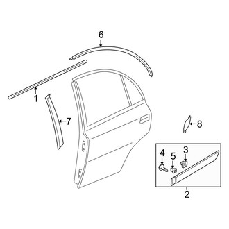 Kia OE - Rear Door - Exterior Trim (Base / LX / SX)