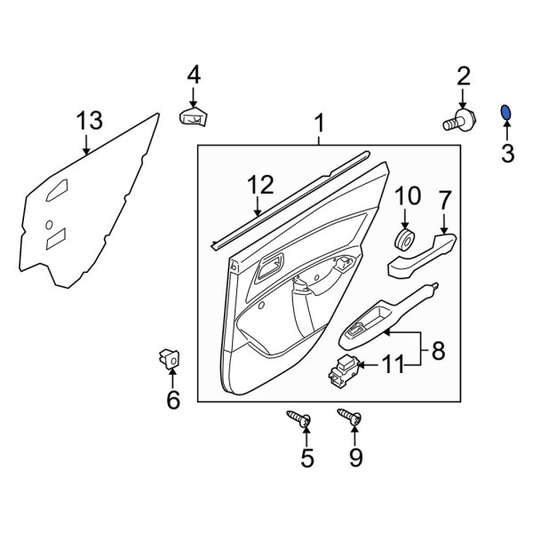 Door Interior Trim Panel Cap