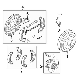 Kia OE - Rear Suspension - Brake Components (Drum Brakes)