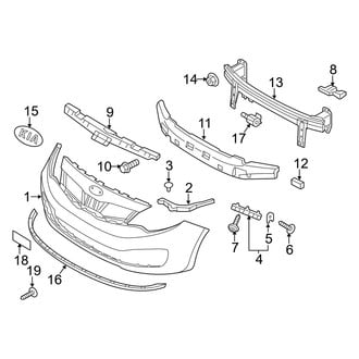 Kia OE - Front Bumper & Grille - Bumper & Components (To 01/21/2015), (EX / LX / SX Sedan)