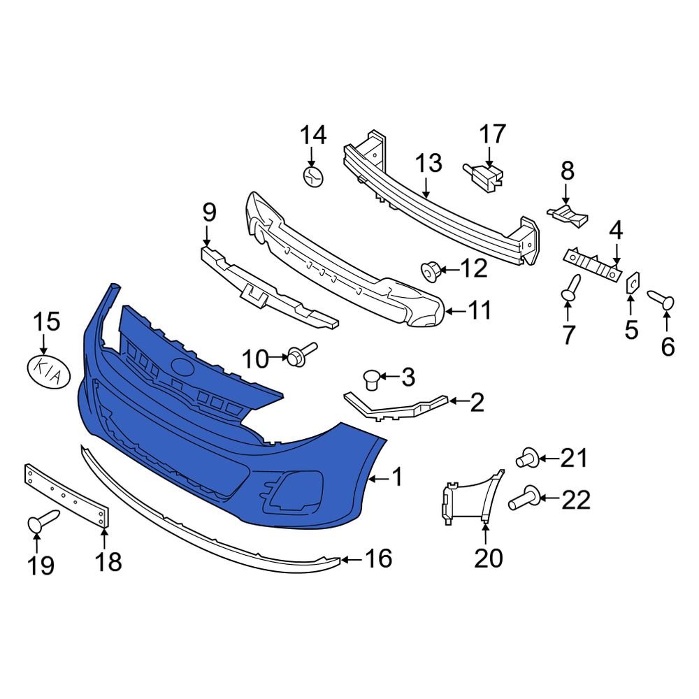 Kia OE 865111W700 Front Bumper Cover