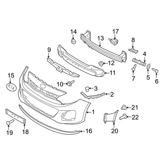 Kia OE - Front Bumper & Grille - Bumper & Components (From 01/22/2015), (EX / LX / SX Hatchback)