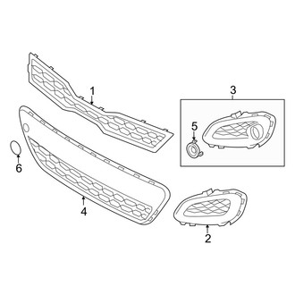 Kia OE - Front Bumper & Grille - Grille & Components (To 01/21/2015), (EX / LX / SX Hatchback)
