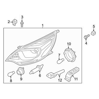 Kia OE - Front Lamps - Headlamp Components (EX / LX / SX Sedan)
