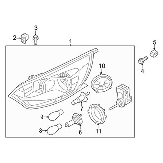 Kia OE - Front Lamps - Headlamp Components (EX / LX / SX Hatchback)
