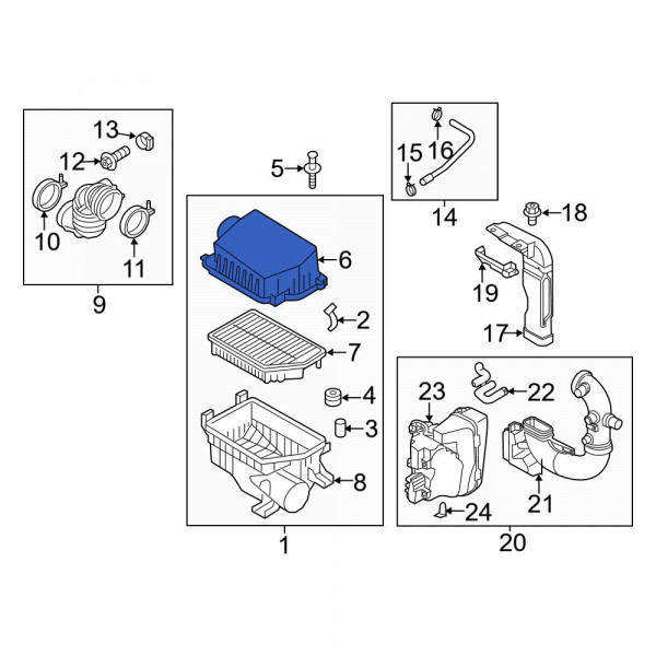 Kia OE 281121R100 Lower Air Filter Housing