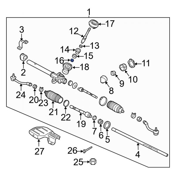 Kia OE 577573K000 Lower Rack and Pinion Bearing Kit