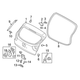 Kia OE - Lift Gate - Gate & Hardware (EX / LX / SX Hatchback)