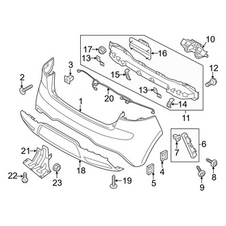 Kia OE - Rear Bumper - Bumper & Components (To 01/21/2015), (EX / LX / SX Hatchback)