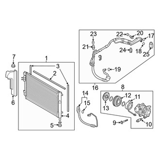 Kia OE - Air Conditioner & Heater - Condenser, Compressor & Lines