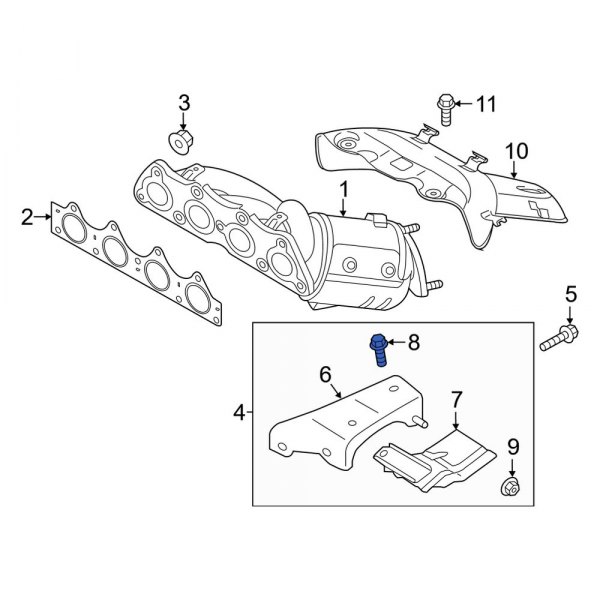 Exhaust Manifold Heat Shield Bolt