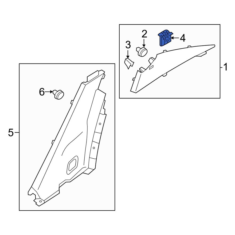 Kia OE 858593S800 Quarter Panel Trim Panel Clip
