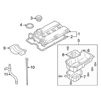 Kia OE - Engine / Transaxle - Engine Parts (Valve Cover & Oil Pan), (2.4L)