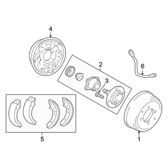 Kia OE - Rear Suspension - Brake Components (Drum Brakes), (2.4L)