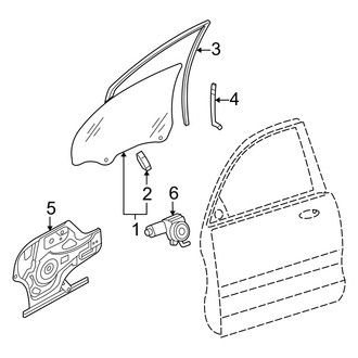 Kia OE - Front Door - Glass & Hardware (4 / 6 / 8 Engine VIN Character)