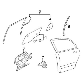 Kia OE - Rear Door - Glass & Hardware (4 / 6 / 8 Engine VIN Character)