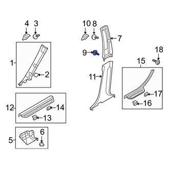 Kia OE - Upper Body B-Pillar Trim Panel Screw