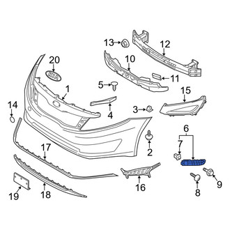 Kia OE - Front Left Bumper Cover Support Rail