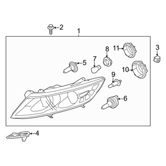 Kia OE - Front Lamps - Headlamp Components (W/O Xenon), (Gas)