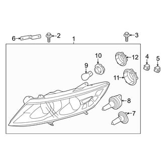 Kia OE - Front Lamps - Headlamp Components (W/O Xenon), (Gas)