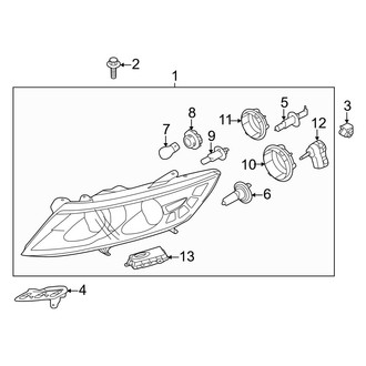 Kia OE - Front Lamps - Headlamp Components (With Xenon), (Gas)