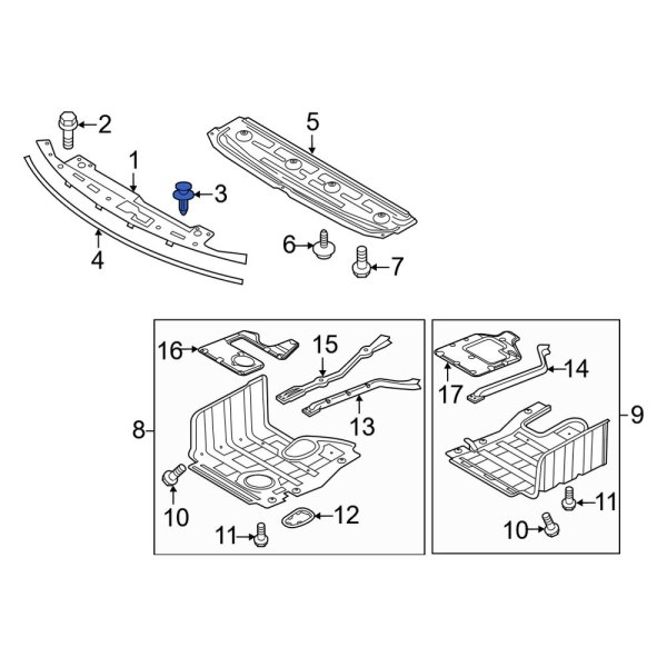 Radiator Support Access Cover Clip