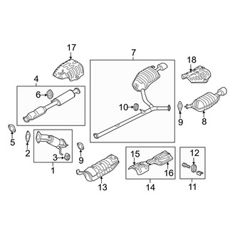 Kia OE - Exhaust System - Exhaust Components (Korea Built), (EX / SX 2.0L)