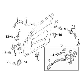 Kia OE - Front Door - Lock & Hardware (USA Built), (EX / EX Luxury / LX / SX / SXL)