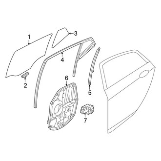 Kia OE - Rear Door - Glass & Hardware (Gas)